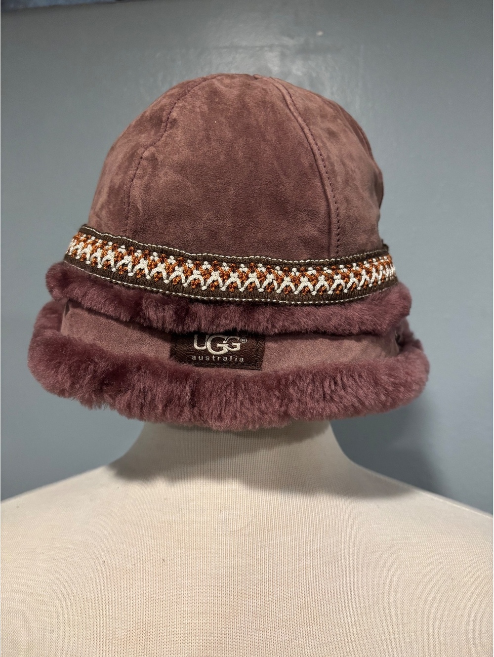 UGG Australia Tasman Suede Shearling Bucket Hat